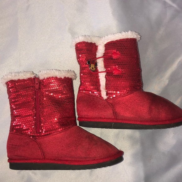 Minnie Mouse, sequins, snow, suede glitter boots - Picture 3 of 16